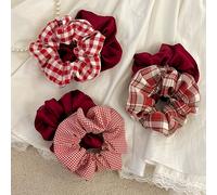 TEMU 6 coleteros de terciopelo a cuadros y rayas multicolores, estilo universitario, sencillos y elegantes para mujer, ideales para moños y , perfectos para el uso diario en otoño.