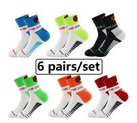 TEMU 6 /Conjunto de Calcetines De Ciclismo Transpirables Unisex, Tejido de Poliéster y Elastano, Color Sólido para Todo el Año, Calcetines Deportivos para Correr y Hacer Senderismo, Lavar en Máquina