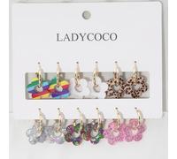 TEMU 6 de aretes florales multicolor y elegantes, accesorios versátiles perfectos para a día de mujeres. Empaquetados al sorpresa con 6 incluidos- estilo tiene probabilidad de ser