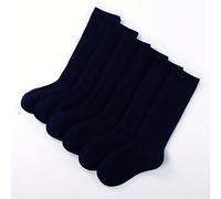 TEMU 6 de Calcetines Largos la en Azul , Calcetines para y Niños; Calcetines Oscuros Antimosquitos para Niños y Niñas; Calcetines Básicos de Baile de un Solo Color; Adecuados para Niños de 1 Años