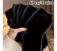 TEMU 6 de Calcetines Térmicos Ultra Suaves para Mujer - Pantuflas Cálidas la Pantorrilla, Color Sólido (), Uso en Casa o Exteriores, a , Poliéster para Frío y Hogar