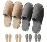 TEMU 6 de Zapatillas Desechables de Forro Polar - Lavables y Reutilizables para Spa, Hotel, Boda y Viaje