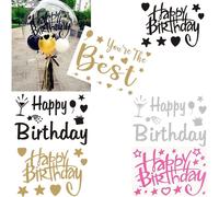 TEMU 6 Hojas de Stickers de | Calcomanías Transparentes de Globos para Globos Bobo, Decoración Transparente de PVC para Fiestas, Stickers y Calcomanías de Ciclismo, Color Mezclado, Un Solo Uso