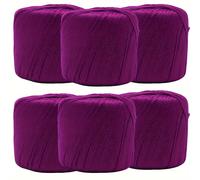 TEMU 6 ovillos y hilo de encaje de algodón | Hilo fino para tejer a y ganchillo para chal, bufanda, ropa, suéter | Material para manualidades, suministros de punto para y verano, 1.76oz/