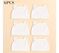 TEMU 6-Pack Baby Bear Cotton Caps - Gorras de bebé transpirables con cierre de hebilla, lavable a , ajustadas para uso diario y casual, ideales para y Acción de Gracias, tejido de tela, 100% algodón