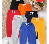 TEMU 6 pantalones largos para bebé niño, enviados al , tipo sudadera, color liso, sencillos y elegantes, ideales para actividades al aire libre y correr.