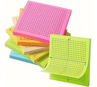 TEMU 6 papeles gráficos coloridos con pegatinas, papel de matemáticas miniatura, pegatinas con cuadrícula de 3x3 pulgadas, suministros escolares, suministros para el del curso escolar.