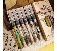 TEMU 6 Paquetes de Bolígrafos de Gel Cishijian con Tinta y Punta de 0.5 mm, Escritura Rápida y , Ideales para Exámenes y Prácticas de , Juego de Papelería para Oficina y