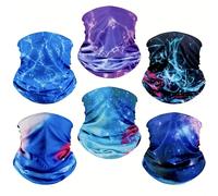 TEMU 6 Piezas Bandanas Sin Costuras con Estampado de Cielo Estrellado, Bufanda Elástica para Cuello, Diademas, Bandana Antiviento para Hombres y Mujeres, Ideal para , Ciclismo, Esquí y Fiestas