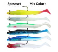 TEMU 6 piezas Conjunto de señuelos de pesca de de T - 15cm/30g de silicona con plomo con Swimbait para pesca en agua y , artificial|Swimbait elegante|Silicone Lea