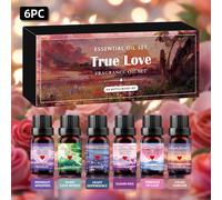 TEMU 6 Piezas de Aceites Esenciales Aromáticos Románticos - Regalo para San Valentín, Difusor de Velas Calentador de Cera y Ambientador para Coche con Recargable