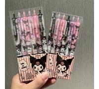 TEMU 6 piezas de Bolígrafos de Gel Sanrio Hello Kitty Cinnamoroll Kuromi Melody 0.55mm Tipo Presión, Suministros de Papelería para Oficina