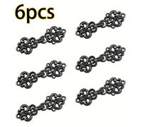 TEMU 6 piezas de botones, abrigos, capas Hanfu, hebillas metálicas, ganchos, ganchos para cuello, botones invisibles, hebillas para mujer