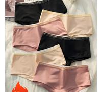 TEMU 6 piezas de bóxers para mujer, cinturón inglés, transpirables, de cintura , ropa interior nueva para mujer