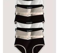 TEMU 6 piezas de bragas para mujer - , cómodas y transpirables, con estampado de "BON VOYAGE" en estilo, diseño sin costuras en negro, y beige, ideales para ropa casual.