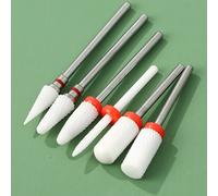 TEMU 6 piezas de brocas cerámicas para pulir uñas, fresas dentales y cepillos limpiadores pedicura removedor acrílico gel herramienta manicure