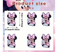 TEMU 6 piezas de cuentas de silicona de Minnie Mouse para hacer llaveros y bolígrafos DIY, diseño de personajes de dibujos animados, accesorios de manualidades duraderos
