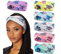 TEMU 6 Piezas de Disney Stitch & Ángel, Absorbente y Transpirable, Elástica, Ideal para Facial, Ciclismo, Yoga, Running, Deportes al . Regalo para San Valentín, Día de la o