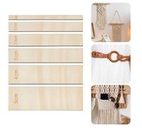 TEMU 6 piezas de herramientas de separador de macramé de madera, guías de regla de espaciador de 0,4-2 pulgadas, soporte de fibra de encaje para tejer DIY, herramientas de colgar en la pared