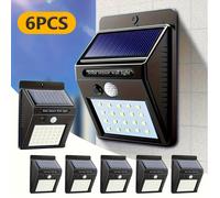 TEMU 6 Piezas de Iluminación Comercial para Calles y Áreas, Aplique Solar con Sensor de Movimiento, 20 LEDs, Foco Reflector, 3 de Luz para Patio, Jardín, o Uso en Emergencias del Garaje