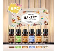 TEMU 6 piezas de juego de aceite de aromaterapia - 10 ml uno, 6 aromas en botellas de vidrio con difusor, vela, quemador de incienso y humidificador - Ideal para uso en el hogar y el automóvil