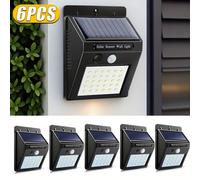 TEMU 6 Piezas de Luces Solares Inteligentes para Exteriores, 20 LED con Sensor de Movimiento, de Iluminación: 3 Opciones, Ideal para Patio, Jardín y Emergencias en Garaje o Valla