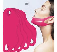 TEMU 6 piezas de máscara facial de levantamiento de línea entrenador de mentón, cinta de levantamiento de mentón facial, máscara de escultura de colágeno con aloe vera y ácido hialurónico.