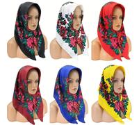 TEMU 6 Piezas de Pañuelos Vintage para Mujer - Conjunto de Pañuelos Cuadrados Pequeños Estampados en , y Multicolor, Hijab, Turbante
