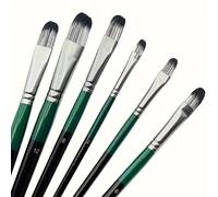 TEMU 6 piezas de pinceles de pintura para artistas profesionales, cerdas de nailon anti-caída, de madera, para pintura acrílica, óleo y acuarela, ideal para artistas y