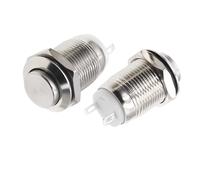 TEMU 6 Piezas de Presión Momentáneo 12mm 12V Pequeño Cromado Acero Inoxidable 2 Pines Plateado