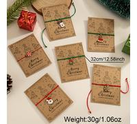 TEMU 6 Piezas de Pulseras Trenzadas con Colgante de Santa Claus, Reno y Gorro Navideño, Joyería y Adorable para Mujeres, Regalo Ideal de Navidad para y , Tarjeta de Felicitación