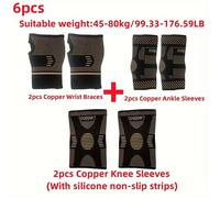 TEMU 6 Piezas de Ropa Deportiva de Cobre: 2 Soporte para Muñecas, 2 Rodilleras y 2 Tobilleras - ¡ para Fitness, Running, Ciclismo, Fútbol, Levantamiento de Pesas y Uso Diario! Regalo Ideal de Navidad