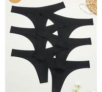 TEMU 6 piezas de tanga y cómoda para mujer, ropa interior sin costuras diaria, bragas transpirables que ven, bragas de cintura media para damas