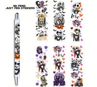 TEMU 6 Piezas Disney El Extraño Mundo de Jack y Sally Tema Fiesta Navideña - Papel UV DTF, Decoraciones para Marcadores, Regalo Ideal para Halloween o Oficina/Profesores