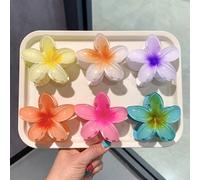 TEMU 6 piezas, granas de playa de color degradado, super , flores, clips para el cabello, nuevos accesorios de cabeza de de internet, peinados altos, clips de tiburón