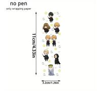 TEMU 6 piezas/juego, WB Harry Potter, estuche de bolígrafo UV DTF - Papel de transferencia personalizado fácil de aplicar, estaciónery decorativo para suministros de oficina y aula DIY