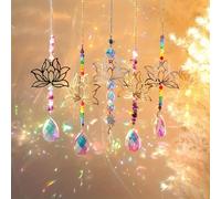 TEMU 6 piezas para el juego de captadores de luz de vidrio de - Adornos de cristal de cuentas de para exhibición de ventanas en casa, decoración de y de vacaciones