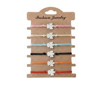 TEMU 6 Piezas/Set Pulseras de Cuerda Trenzada Ángel para Mujeres, Dije de de Ángel Plateado, Joyería de Protección Ajustable, Regalo de Colorido para Mejor BFF, Detalles para Fiestas