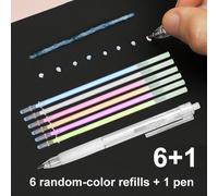 TEMU 6 recambios + 1 bolígrafo de pegamento, adhesivo cara para scrapbooking, DIY, recambios para plumas, herramienta decorativa con resina y calcomanías