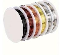 TEMU 6 Rollos De Alambre De Cobre De 26 Calibres Resistente Al Tarnish Para Manualidades, Bisutería Y Suministros Para Hacer Joyas