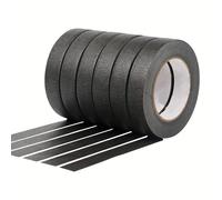 TEMU 6 Rollos de Cinta de Pintor Negra, 0.94 Pulgadas X 22 Yardas, Cinta Adhesiva Negra Adecuada para Pintar, Manualidades y Proyectos - Cinta de Pintura de Grado Profesional que No Residuos Fácil de