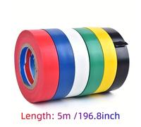 TEMU 6 rollos de cinta eléctrica de , ancho 16mm/0,63 pulgadas, 5m/10m/15m, grado industrial, cinta eléctrica multiusos para envolver cables y aislamiento eléctrico.