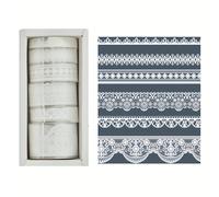 TEMU 6 Rollos de de Cintas Adhesivas con de Bordado de Encaje Vintage para , Decoración DIY, Material Transparente Impermeable de PET