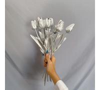 TEMU 6 Tulipanes Artificiales, un de , Decoraciones Festivas Brillantes, Perfectos para Halloween, Navidad y Decoración del Día de la , Añadiendo un de Belleza a tu Mesa