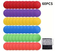 TEMU 60 conos de entrenamiento de velocidad y agilidad de 12 cm de TPE, discos planos antideslizantes para fútbol, tenis, ejercicios deportivos con bolsa de transporte.