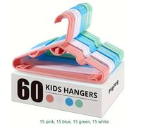 TEMU 60 perchas para bebés, perchas para niños, diseño apilable, ahorrador de , perchas duraderas de 11.4 pulgadas, adecuadas para ropa infantil y de bebé, perchas pequeñas para armarios