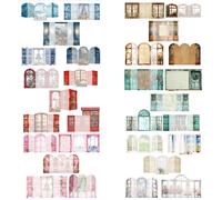 TEMU 60 piezas 6 piezas Serie Ventana del Pegatinas Vintage Florales para de Juego Escribibles DIY Scrapbooking Diario Mensaje Nota Memo Material Decorativo Pegatinas