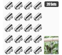 TEMU 60 Piezas de Cerradura para Cabo Acero Inoxidable con Orificio y 20 cables Ajustibles, Anticorrosivo Durabilidad Ideal Para Proyectos DIY Renovación del Hogar Actividades al aire Libre