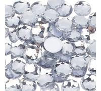 TEMU 60 piezas de pegatinas de diamantes de imitación acrílicos autoadhesivos, para decoración y manualidades de bricolaje, media ronda facetada, transparente, 20x5 mm