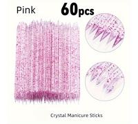 TEMU 60 Piezas/Pack Palitos para Uñas, Empujador de Cutículas, Pluma para Puntos en Uñas, Lima de Uñas: Empujador de Cutículas de Cara, Herramienta para Eliminar Callos, Reutilizable